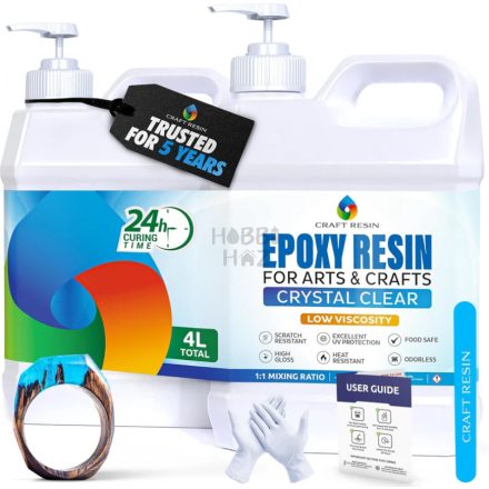 ARTS & CRAFTS EPOXI GYANTA - 4L - CRAFT RESIN - ÉLELMISZER BIZTONSÁGOS