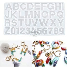   26 RÉSZES BETŰ ÉS SZÁM - ÉKSZER MEDÁL, KULCSTARTÓ SZILIKONFORMA GYANTÁHOZ