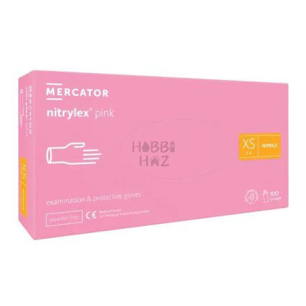 Eldobható nitril védőkesztyűk 100 db - Rózsaszín gumikesztyű