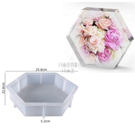 HATSZÖG TÖMB MÉLY SZILIKONFORMA - 25cm