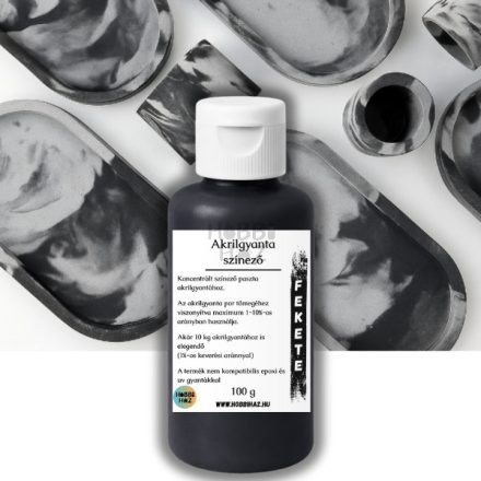 Fekete akrilgyanta, öntőpor színező pigment 100g