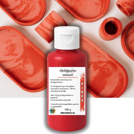 Piros akrilgyanta színező pigment 100g
