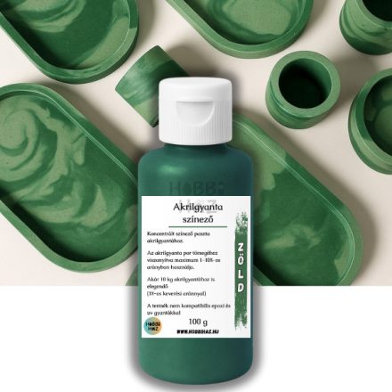 Zöld akrilgyanta, öntőpor színező pigment 100g