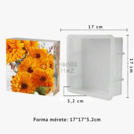NÉGYZET TÖMB MÉLY SZILIKONFORMA - 17CM