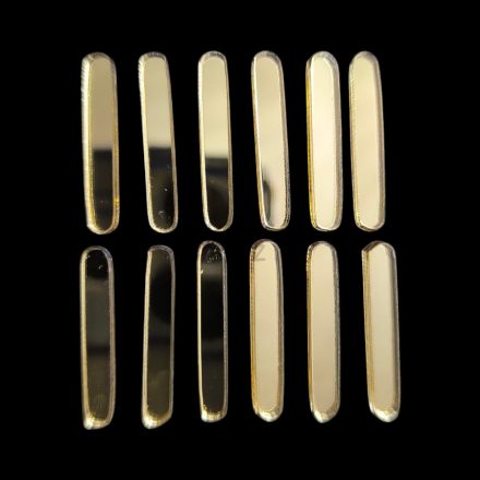 0,5x3,3 CM ÓRA JELÖLŐ LEKEREKÍTETT VONALAK 12DB - TÜKÖRFÉNYES ARANY PLEXI