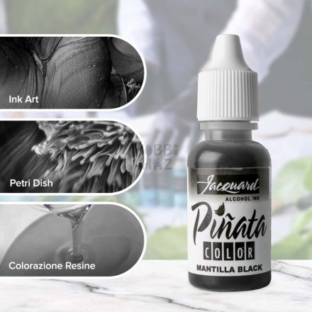 FEKETE - ÁTTETSZŐ ALKOHOLOS TINTA - ALCOHOL INK - JACQUARD PINATA