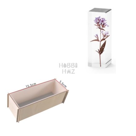 TÉGLALAP TÖMB MÉLY SZILIKONFORMA, FA ZSALUVAL - 15,3cm